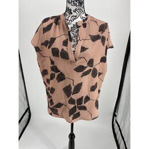 Essentiel Antwerp Pink Short Sleeve V Neck Kassa Kassa Flower Blouse NWT Sz 34/2